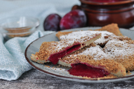 Plum jam filled sweet ravioli