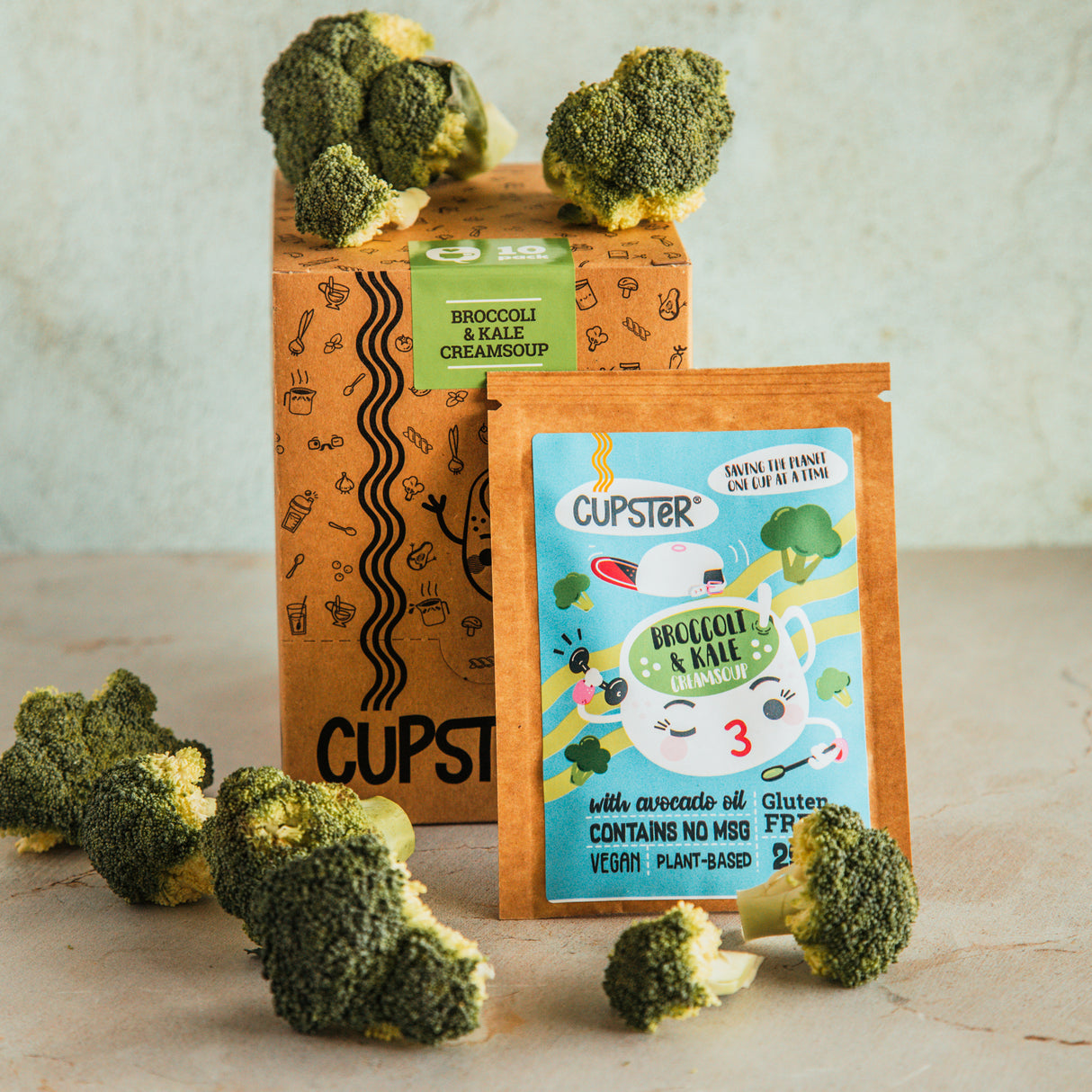 Cupster instant broccoli - boerenkoolroomsoep 10 pakje (10x29g)