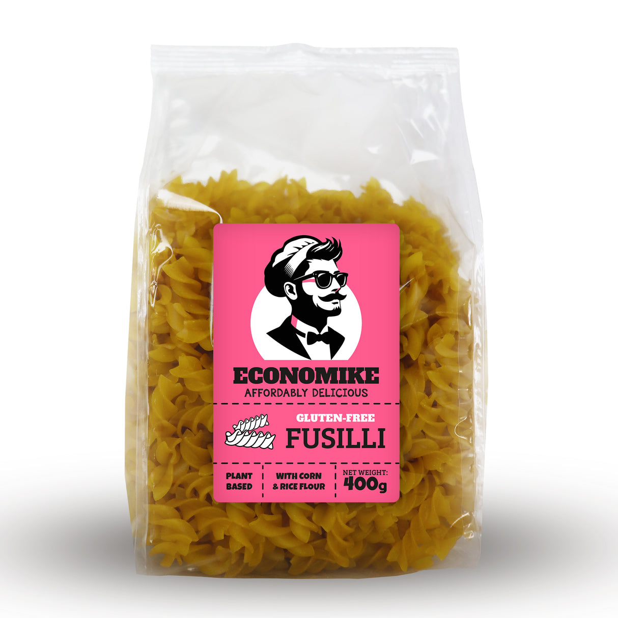 Economike fusilli de pasta de maíz y arroz sin gluten 400g